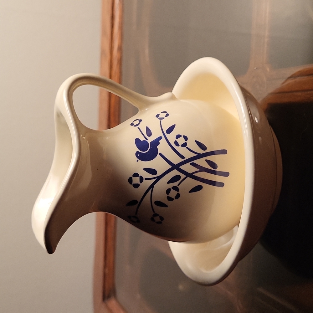 Vintage Pottery Craft Bluebird Pitcher Creamer